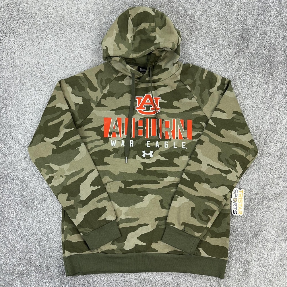 Auburn Tigers Hoodie Pullover Mens Medium Green Camo Under Armour War Eagle NCAA